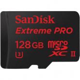 Memory Card microSDXC SanDisk by WD Extreme PRO 128GB, Class 10, UHS-II U3 + Adaptor USB