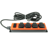 Prelungitor Cable Master SL014-U050O, 4 x CEE 7/3 Type F, 2 x USB, 5 m, Black-Orange