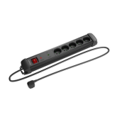 Prelungitor Lanberg SURGE PROTECTOR SP1, 5x Schuko, 1.5 m, Black