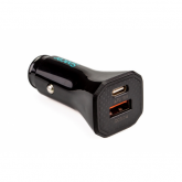 Incarcator auto Spacer SPCC-DUO-03, 1x USB-A, 1x USB-C, 2.4A, Black