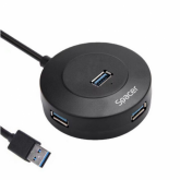 Hub USB Spacer SPHB-USB-4U-02, 1x USB 3.2 gen 1 + 3x USB 2.0, Black