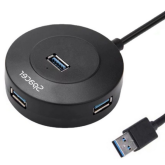 Hub USB Spacer SPHB-USB-4U30-03, 4 x USB 3.2 gen 1, 0.15 m, Black