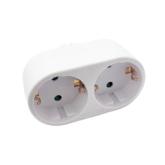 Adaptor priza Spacer SPMS-2-WH, 2 x Schuko, 3650 W, 16 A, White