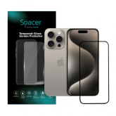 Folie de sticla Spacer SPPG-AP-IP15P-TG pentru Iphone 15 Pro, Clear