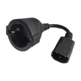 Cablu alimentare Spacer, C14 male - Schuko female, 0.15 m, Black