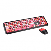 Kit Wireless Serioux Colourful 9920RD - Tastatura, USB, Black-Red + Mouse Optic, USB Wireless, Black-Red