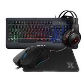 Kit Serioux Kayel - Tastatura, RGB LED, USB, Black + Mouse Optic, USB, Black + Casti cu microfon, Black + Mouse Pad, Black