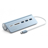Hub USB Satechi ST-TCHCRB, 3 x USB 3.0, 1 x SD/MicroSD, Blue