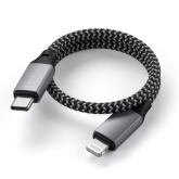 Cablu de date Satechi ST-TCL10M, USB-C male - Lightning male, 0.25m, Gray