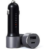 Incarcator auto Satechi ST-TCPDCCM, 1 x UBS, 1 x USB-C, 72W, Space Grey