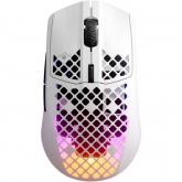 Mouse Optioc SteelSeries Aerox 3 2022 Edition Snow, RGB LED,  Bluetooth/USB Wireless, White
