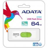 Stick Memorie AData UV320 64GB, USB 3.1, White-Green
