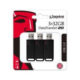 Stick Memorie Kingston DataTraveler 20, 32GB, USB 2.0, Black, 3 buc