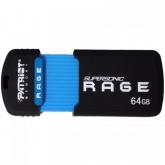 Stick Memorie Patriot Supersonic Rage XT 64GB, USB 3.0, Black-Blue
