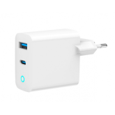 Incarcator retea Gembird TA-UC-PDQC45L-W-01, 1x USB-A, 1x USB-C, 45W, White