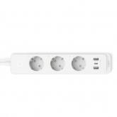 Prelungitor inteligent TP-Link Tapo P300, 3x Shucko, 2x USB-A, 1x USB-C, White, 2 bucati