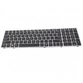 Tastatura Notebook Hp 8560P US Silver Frame Black 641181-001