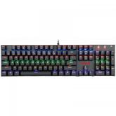 Tastatura Redragon Rudra, RGB LED, USB, Black