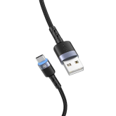 Cablu de date Tellur TLL155363, USB-A male - USB-C male, 1.2 m, Black