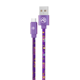 Cablu de date Tellur Graffiti, USB-A male - USB-C, 1 m, Purple