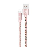 Cabl de date Tellur Graffiti, USB-A male - USB-C male, 1 m, Pink