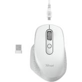 Mouse Optic Trust Ozaa Rechargeable, USB Wireless, White