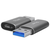 Adaptor Trust Calyx USB-A - USB-C, Grey, 2 bucati