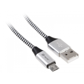 Cablu Tracer TRAKBK46262, USB 2.0 - MicroUSB, 1m, Black-Silver