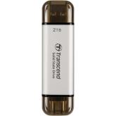SSD portabil Transcend ESD310S, 2TB, USB-A/C 3.1, Silver
