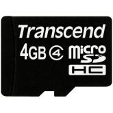 Memory Card microSDHC Transcend 4GB, Class 4 + Adaptor SD