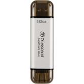 SSD portabil Transcend ESD310S, 512GB, USB-A/C 3.1, Silver