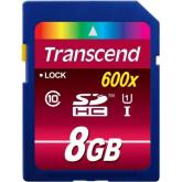 Memory Card SDHC Transcend Ultimate 600x 8GB, Class 10, UHS-I U1