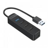Hub USB Orico TWU32-4A-10-BK, 1x USB 3.2 gen 1 + 3x USB 2.0, Black