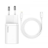 Incarcator retea Baseus Super Si TZCCSUP-B02, 1x USB-C, 3A, White