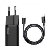 Incarcator retea Baseus Super Si TZCCSUP-B01, 1x USB-C, 3A, Black