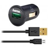 Incarcator auto Hama U6108955, 1x USB, 2.4A, Black
