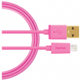 Cablu de date Hama U6108965, USB - Lightning, 0.9m, Pink