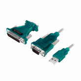 Cablu Logilink UA0042B, USB 2.0 - DB9/DB25, 1.3m, Gray