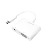 Adaptor Logilink UA0259, USB-C male - VGA + USB-C female, 0.14 m, White