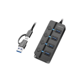 HUB USB Logilink UA0419, 4 x USB 3.2 gen 1, Black