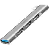 HUB USB Logilink UA0437, 3 x USB 2.0, 1 x USB 3.2 Gen 1, Silver