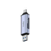 Card Reader Cudy UH200, SD/TF, USB-C/USB-A, Silver Gray
