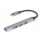 Hub USB Gembird UHB-CM-U3P1U2P3-03, 4x USB 3.2 gen 1, Silver