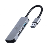 Hub USB Gembird UHB-U3P1U2P3-01, 1 x USB 3.2 gen 2 + 3 x USB 2.0, Grey