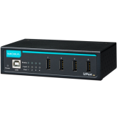 Hub USB Moxa UPORT 404/EU, 4 x USB 2.0, Black