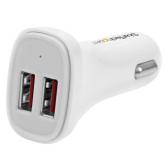 Incarcator auto Startech USB2PCARWHS, 2x USB, White