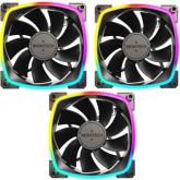 Kit Ventilatoare Montech RX120 PWM White 3-in-1 RGB LED, 120 mm, Black, 3 bucati