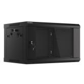 Rack Lanberg wall-mounted, 19inch, 6U, 600x450mm, Black