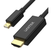 Cablu Unitek Y-6357, mini DisplayPort male - HDMI male, 1.8 m, Black