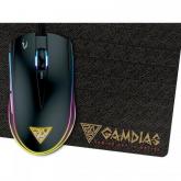 Kit Gamdias Mouse optic Zeus E1A, RGB LED, USB, Black + Mouse Pad NYX E1, Black